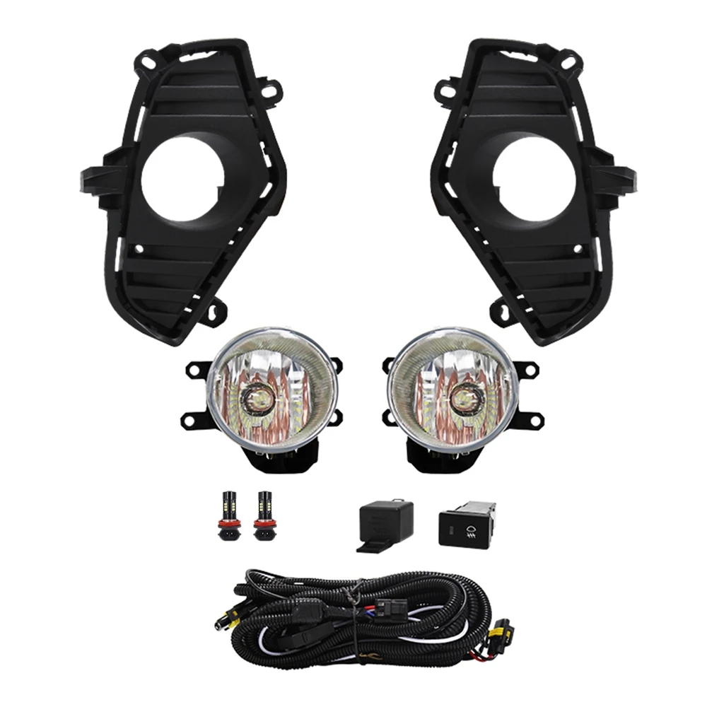 

LED Fog Light Headlight Fog Lamp Cover Grill Bezel Switch Foglights Assembly for 2019 2020 2021 2022