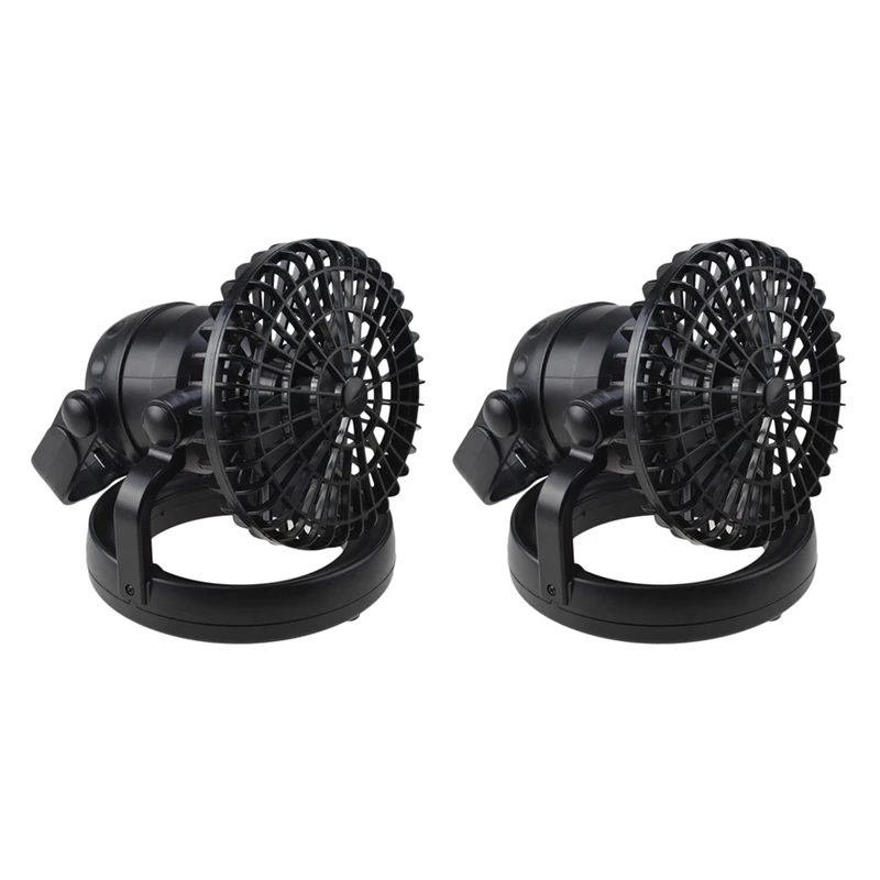 

2X Tent Fan Light LED Camping Hiking Portable 2In1 Ceiling Lamp With Fan