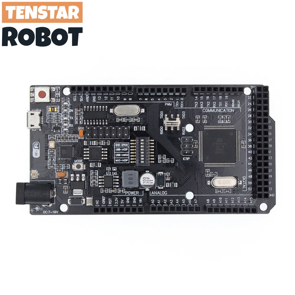 Mega2560 + Wi-Fi R3 ATmega2560 + ESP8266, 32 Мб памяти Φ CH340, совместимая с Arduino Mega NodeMCU для WeMos MEGA 2560