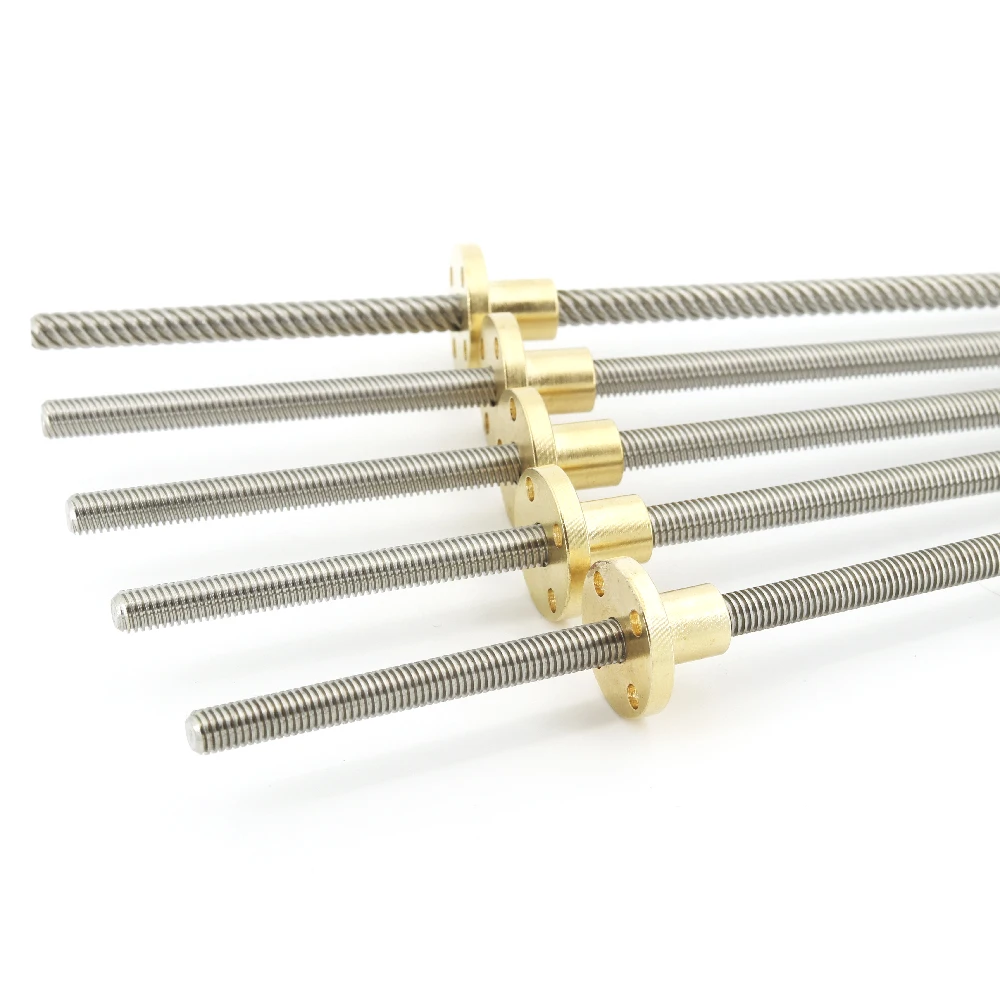 304 stainless steel T8 screw length 620mm lead 8mm trapezoidal spindle 1pcs With copper nut | 3D Printer Parts &amp Accessories