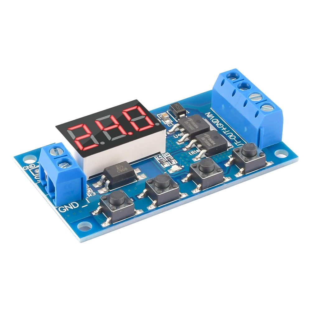 

DC 12V 24V Dual MOS LED Digital Time Delay Relay Trigger Cycle Timer Delay Switch Circuit Board Timing Control Module DIY