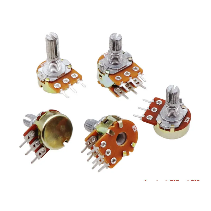 10 шт. линейный потенциометр WH148 15 мм 3 контакта с гайками и шайбами 1K 2K 5K 10K 20K 50K 100K