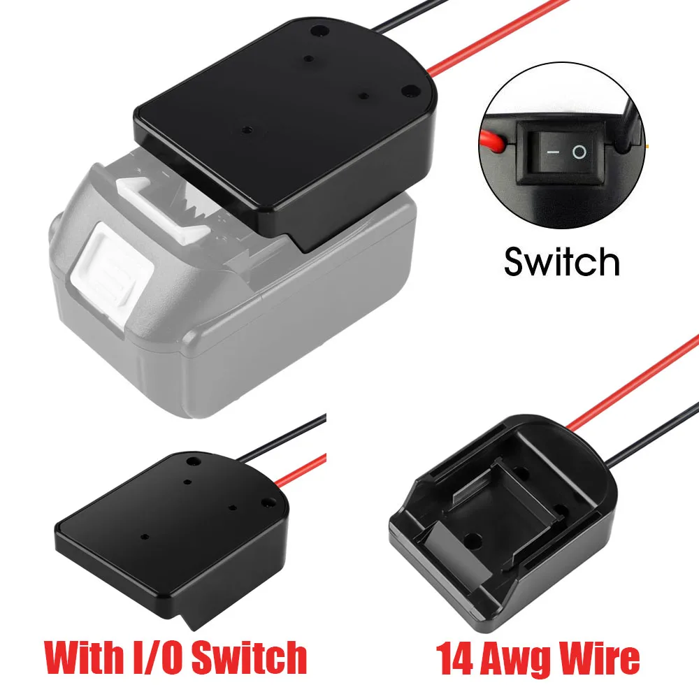 

Адаптер для аккумулятора Makita 14,4-18 в, разъем питания для литий-ионной батареи, адаптер док-станции с 14 проводами Awg и переключателем ввода/выв...