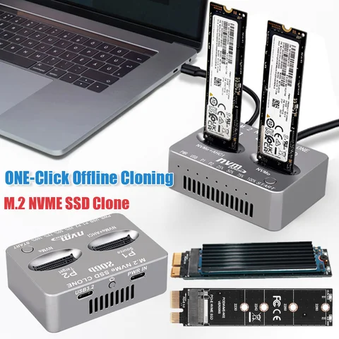 Док-станция M.2 NVME SSD Clone USB3.2 Type C NVME Docking Station M.2 M.3 NVME PCI-E Внешний жесткий диск для M2 SSD M Key SSD