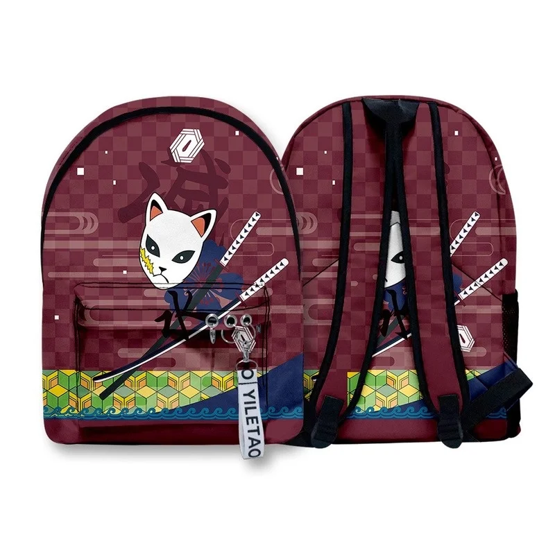 Demon Slayer Girls Boys Students Anime Double-sided Printing School Bags New Children Cartoon Fashion Large Capacity Backpacks