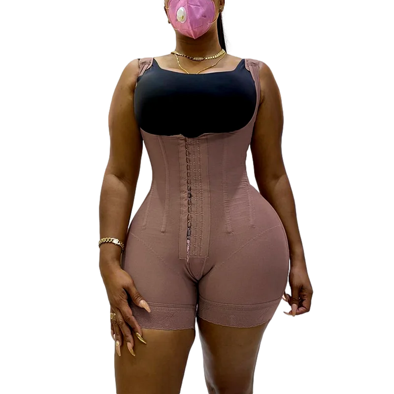 

Fajas Colombiana Slimming Sheath Woman Flat Belly Shapewear Abdomen Tummy Control High Compression Open Bust Skims Waist Trainer