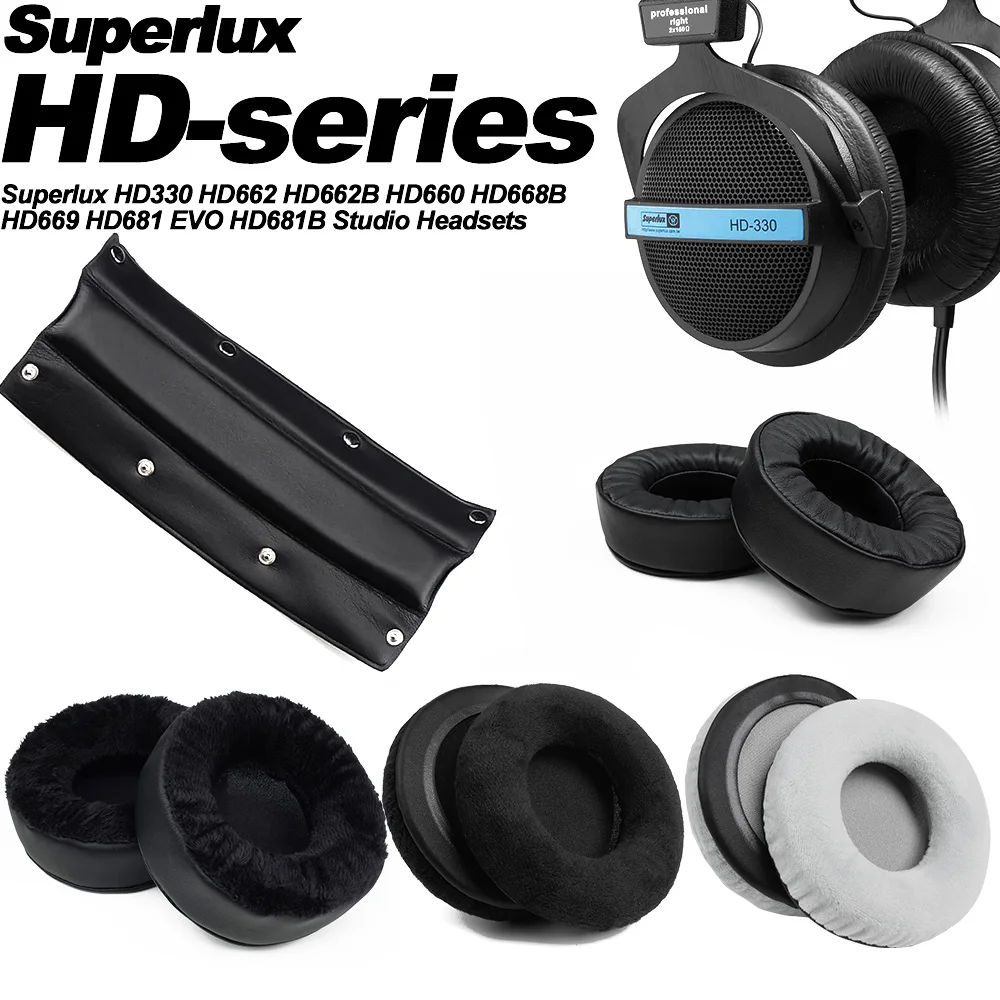 Фото Подушечки для наушников для Superlux HD330 HD662 HD662B HD660 HD668B HD669 HD681 EVO HD681B, сменные подушечки, чехлы из губки №1