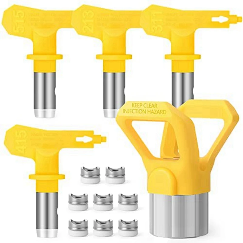 

LICG 1Set Reversible Spray Tip Nozzles Kits, Airless Sprayer Nozzles And Spraying Machine Parts(213 311 415 515)