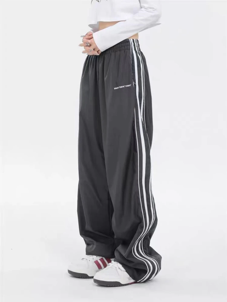 

Y2K Women Tech Sweatpants Korean Fashion Streetwear Parachute Track Pants Harajuku Vintage Wide Leg Joggers Trousers Clothes