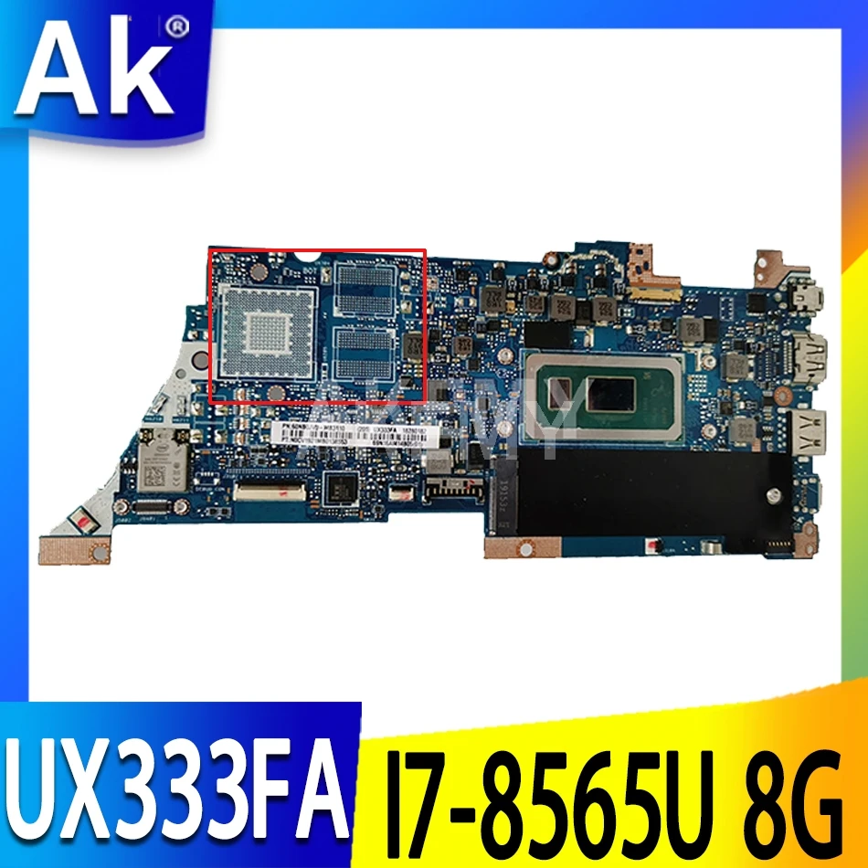 

Akemy For ASUS ZenBook 13 UX333FA UX333FN U3300F Laotop Mainboard UX333F Motherboard I7-8565U 8GB RAM