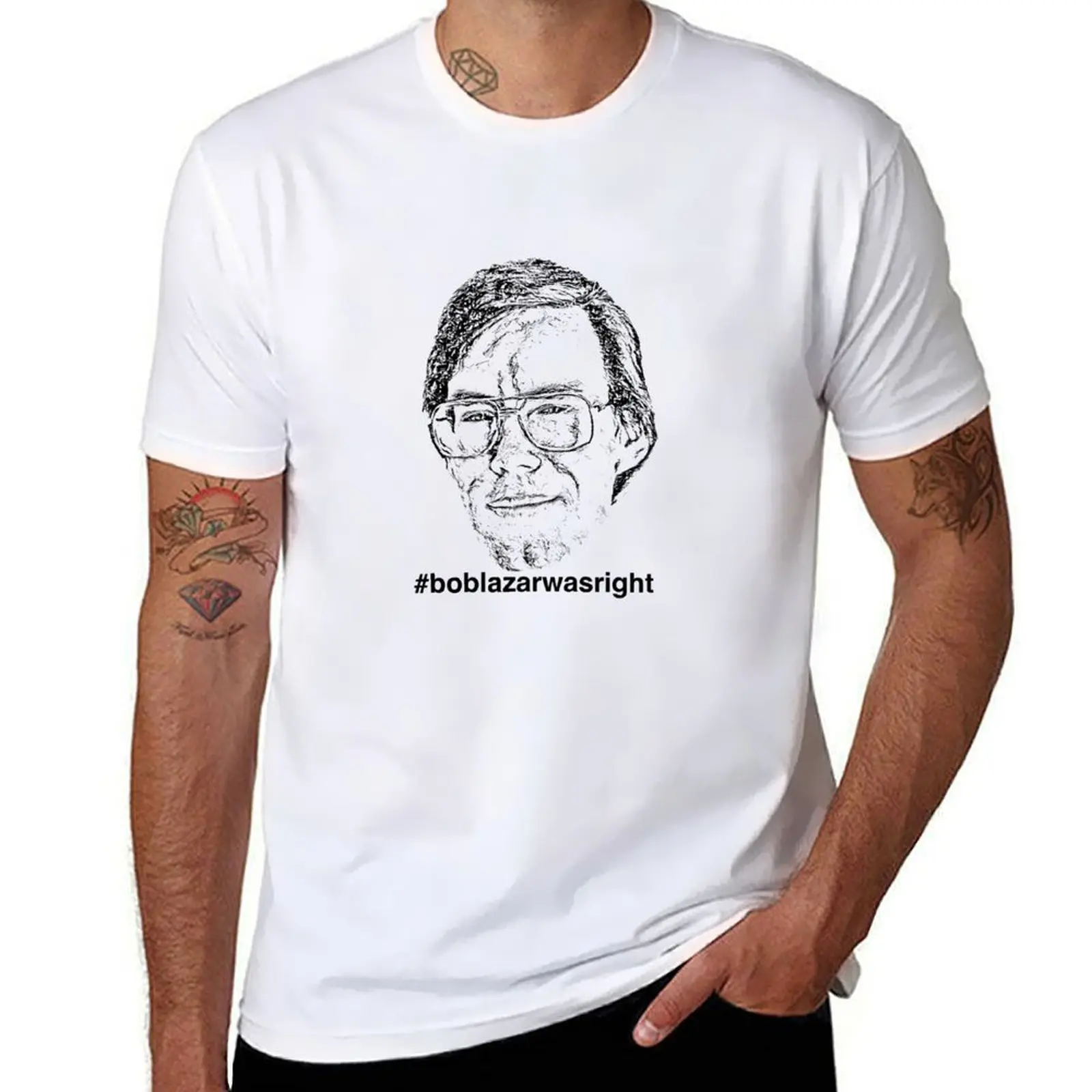 Фото Футболка Bob Lazar Was Right, мужские футболки, повседневные мужские футболки, мужские футболки с принтами, футболка №1