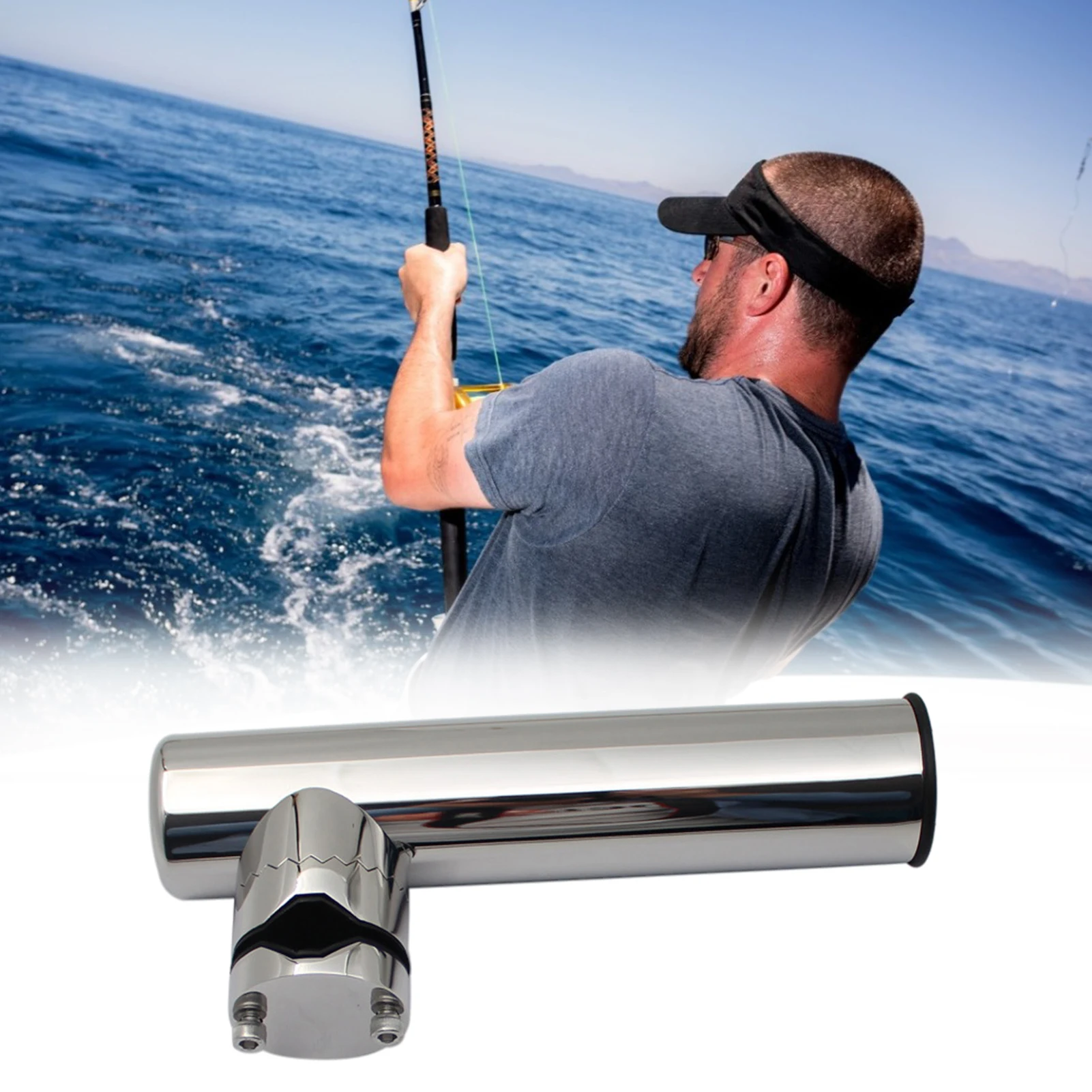 

Boat Rod Holder Stainless Steel Fishing Rod Holder Insertion Tube Clamp Rack Fishing Rod Holder Tackle Clamp