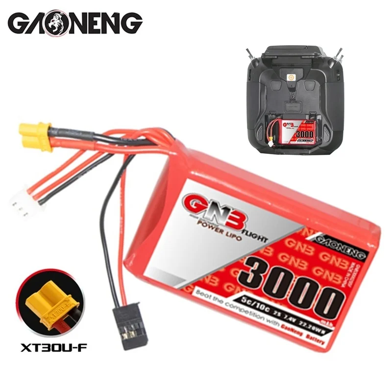 

Upgraded GNB 7.4V 3000mAh Lipo Battery For Futaba T16IZ Transmitter Remote Control RX RC Parts 5C/10C 2S 7.4V Battery