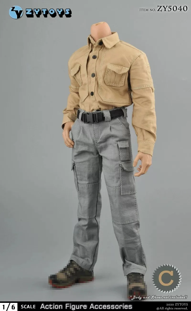 Фото Набор полевой формы ZYTOYS ZY5040 в масштабе 1/6 для мужских фигурок PMC: рубашка, боевые брюки, комплект одежды, модель, подходит для 12-дюймовых фигурок солдат. №2