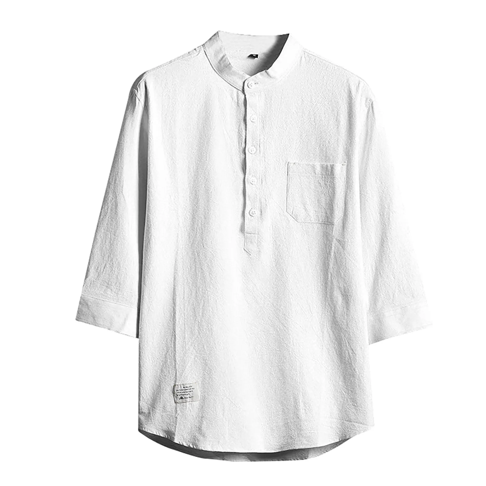 

Мужская Однотонная футболка с длинным рукавом, на пуговицах