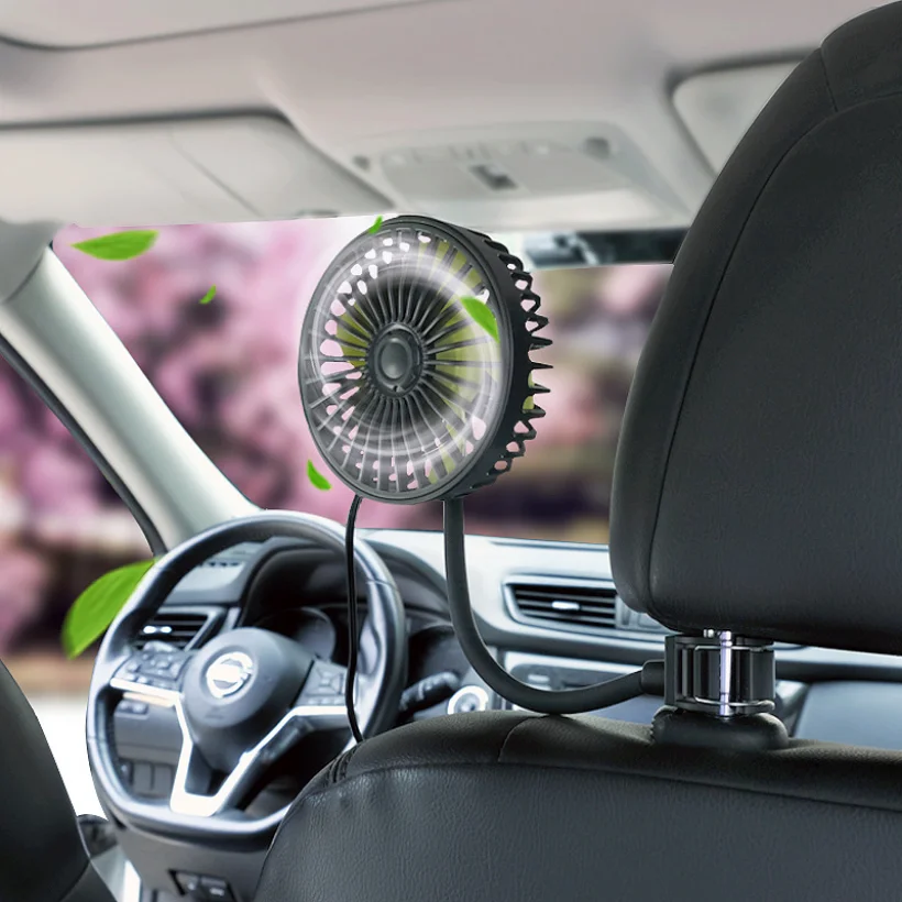 

NEW Back Seat Fan 3-speed Wind Adjustment Fan Blades USB Auto Cooling Wind 5 ABS Fan Blades Car Electronics