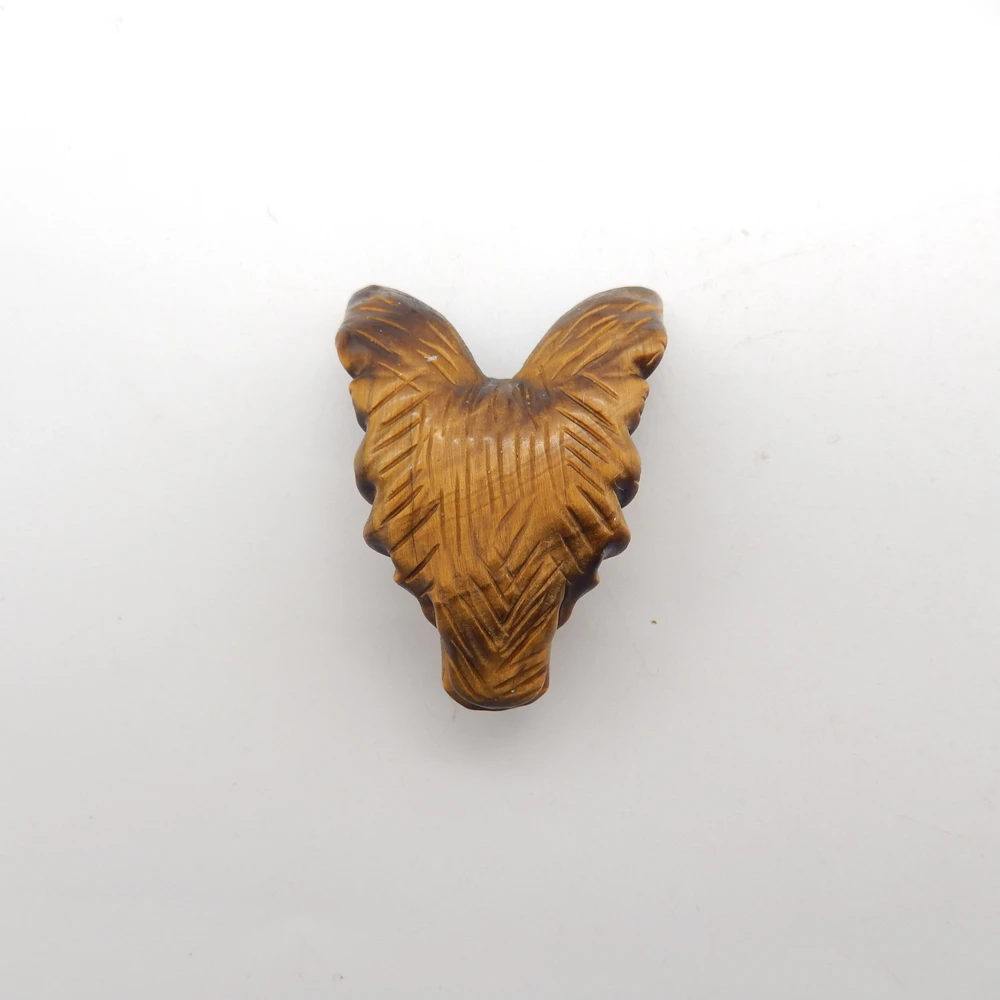 Натуральный тигровый глаз ручная Резная Голова волка кулон бисер