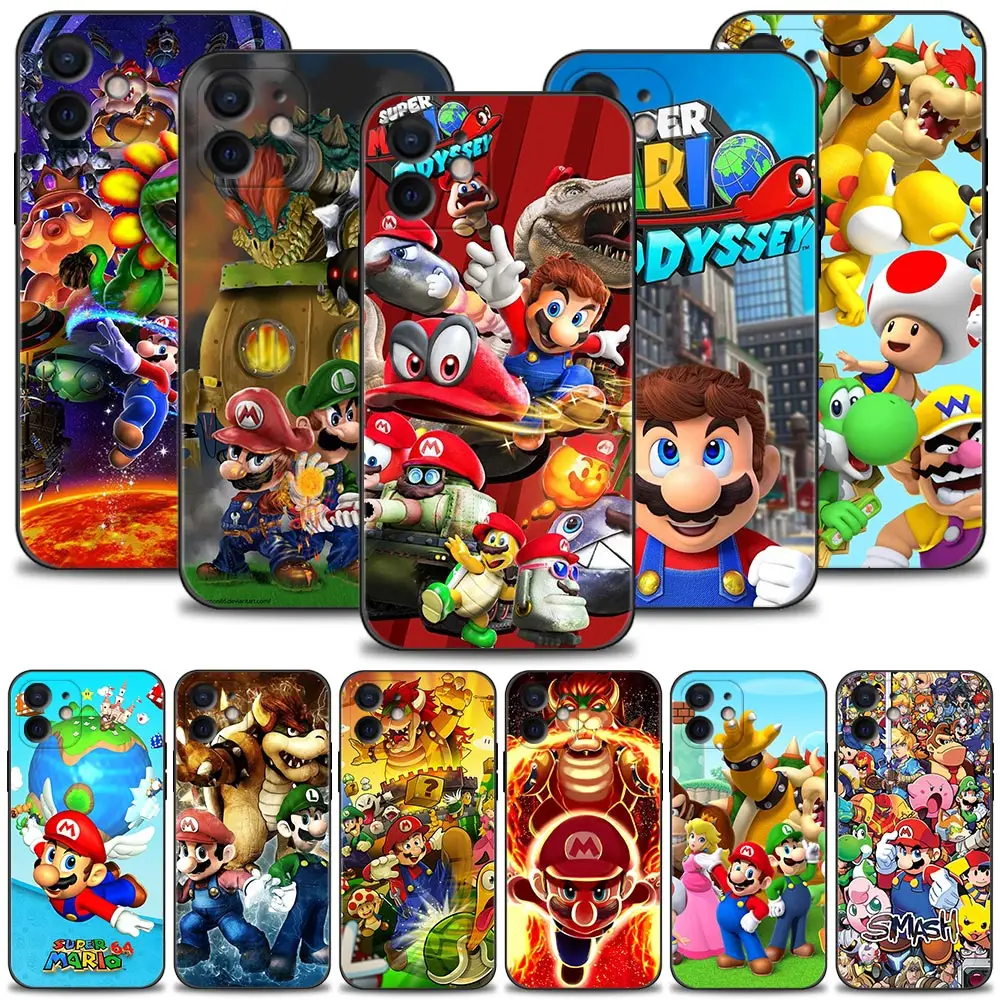 

Case For iPhone 13 12 11 Pro Max 13 12 Mini Phone Cover X XR XS Max 6 6S 7 8 Plus Silicone Fitted Funda Super Mario People