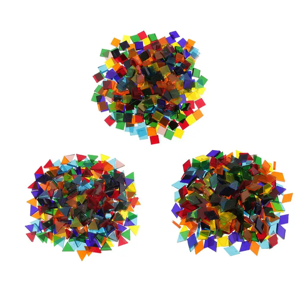 480g Assorted Color Rhombus Vitreous Glass Mosaic Tiles Tessera for Making