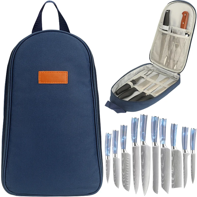 

Travel Picnic Portable Chef Knife Bag Organizer Roll Bag Kitchen Slicer Nakiri Paring Japenese Knives Storage Pockets Carry Case