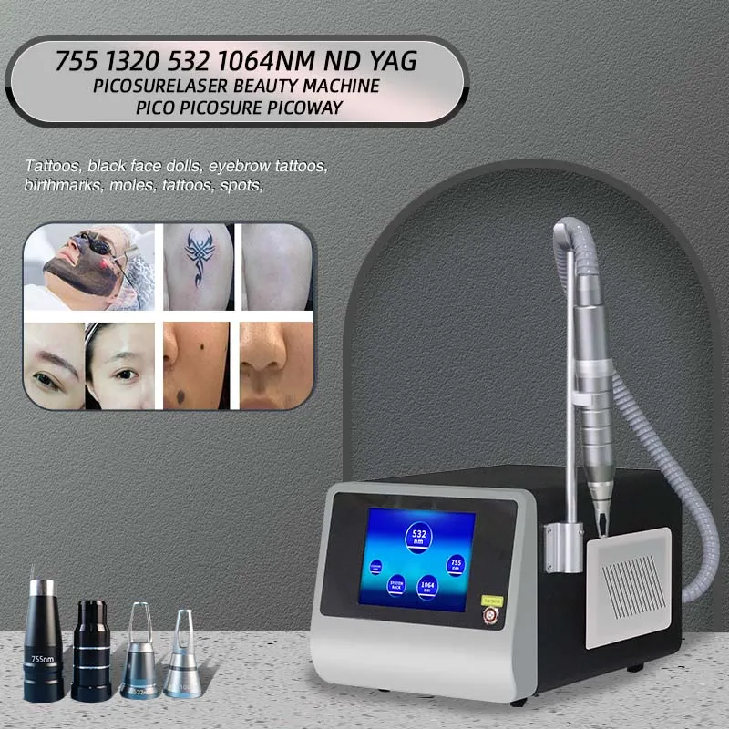 

New Quality Picosecond Q-Switched Nd Yag Laser 1064nm 532nm 1320nm Carbon Laser Peeling Tattoo Speckle Removal CE Machine