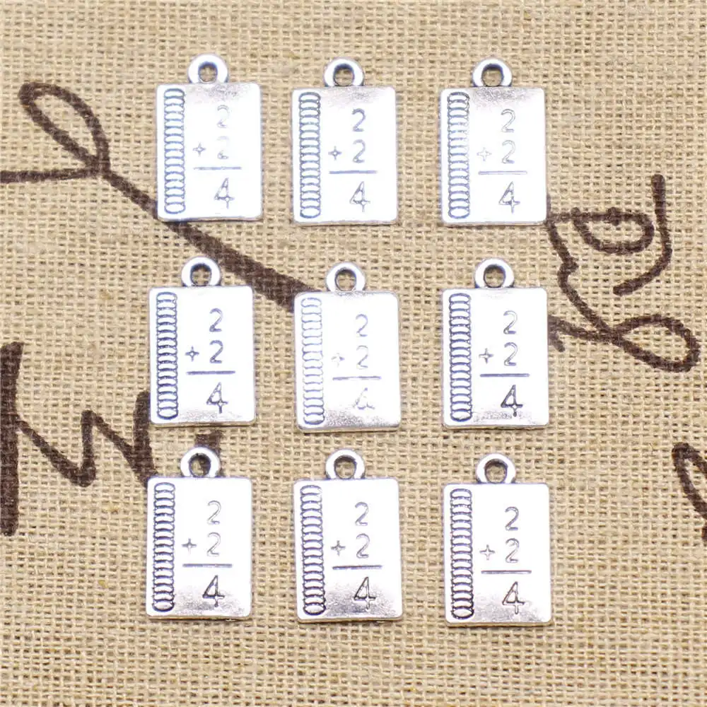 

10 шт. античный серебряный цвет математическая учебная книга Diy шармы винтажная Подвеска для детей рукоделие 10X17 мм