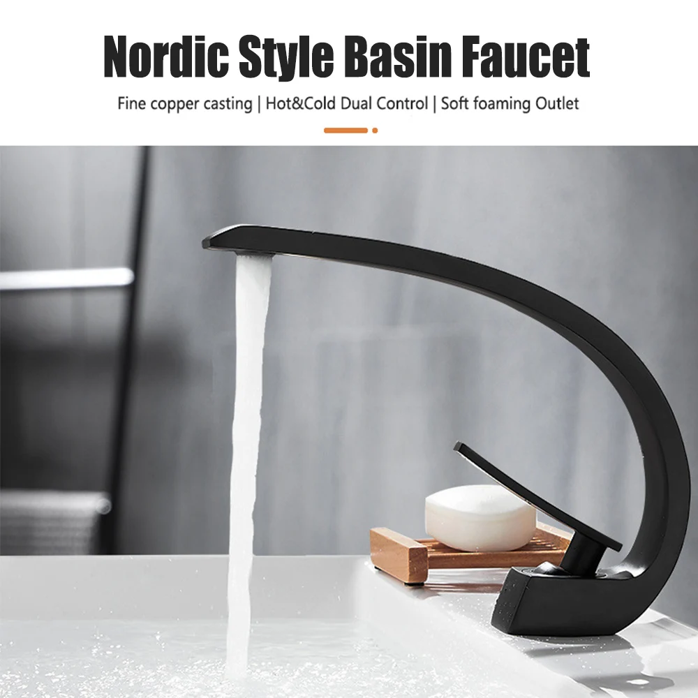 Латунный Смеситель для ванной комнаты в скандинавском стиле кран Водопад