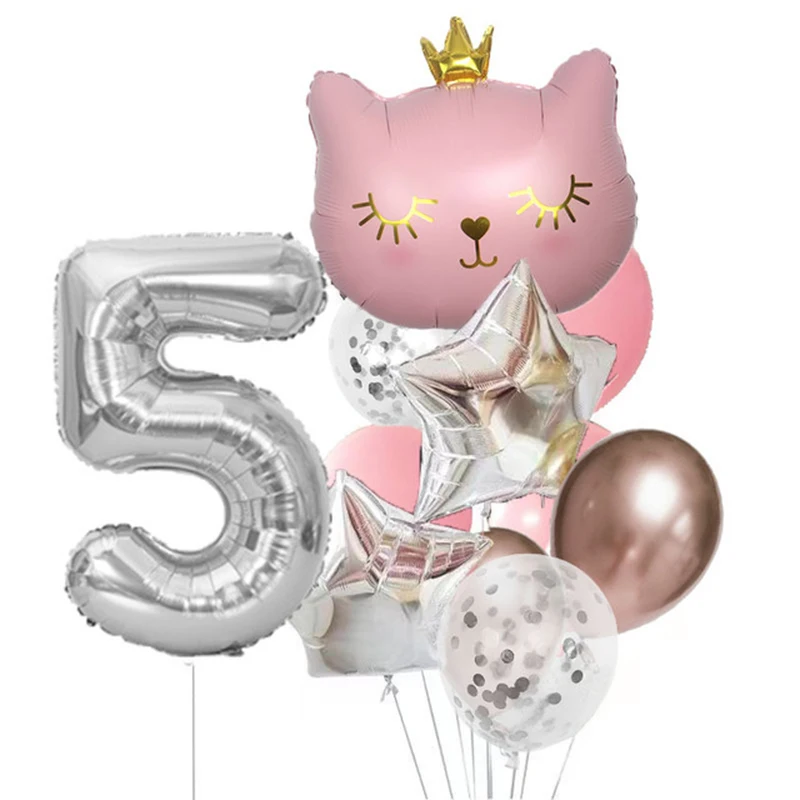 

Фольгированные шары с номером кота и животного Globos