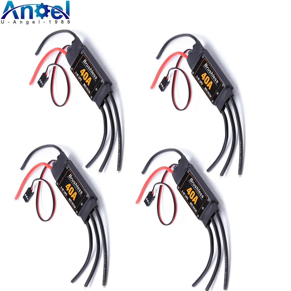 

4pcs/lot Brushless 40A ESC Speed Controler 2-4S With 5V 3A UBEC For RC FPV Quadcopter RC Airplanes Helicopter