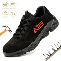 new outdoor lightweight comfortable indestructible safety boots men workplace with steel toe cap security work safety shoes