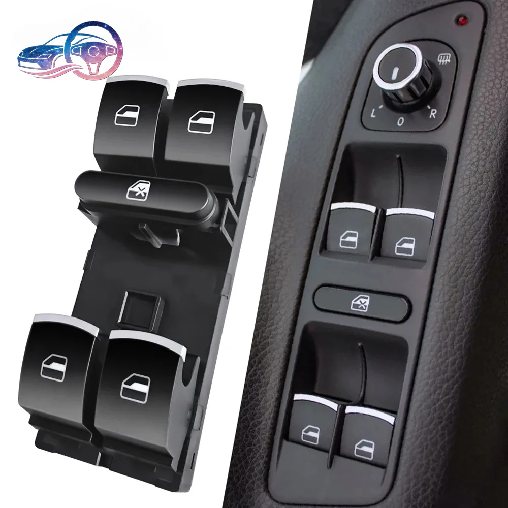 Фото 5ND959857 Для VW Golf 5 6 GTI MK5 MK6 Jetta Tiguan Passat B6 CC Fabio: Кнопка управления стеклоподъемником пассажирской стороны, красная, 7L6959855B №4