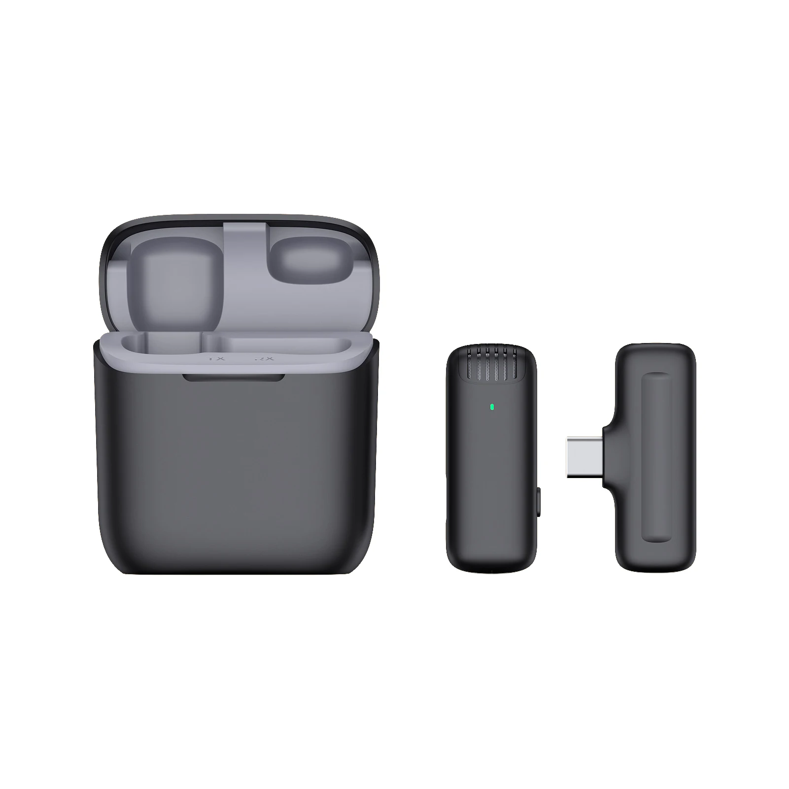 

2,4G беспроводной микрофон с зарядным чехлом, петличный микрофон для iPhone, Android, портативный шумоподавляющий беспроводной микрофон