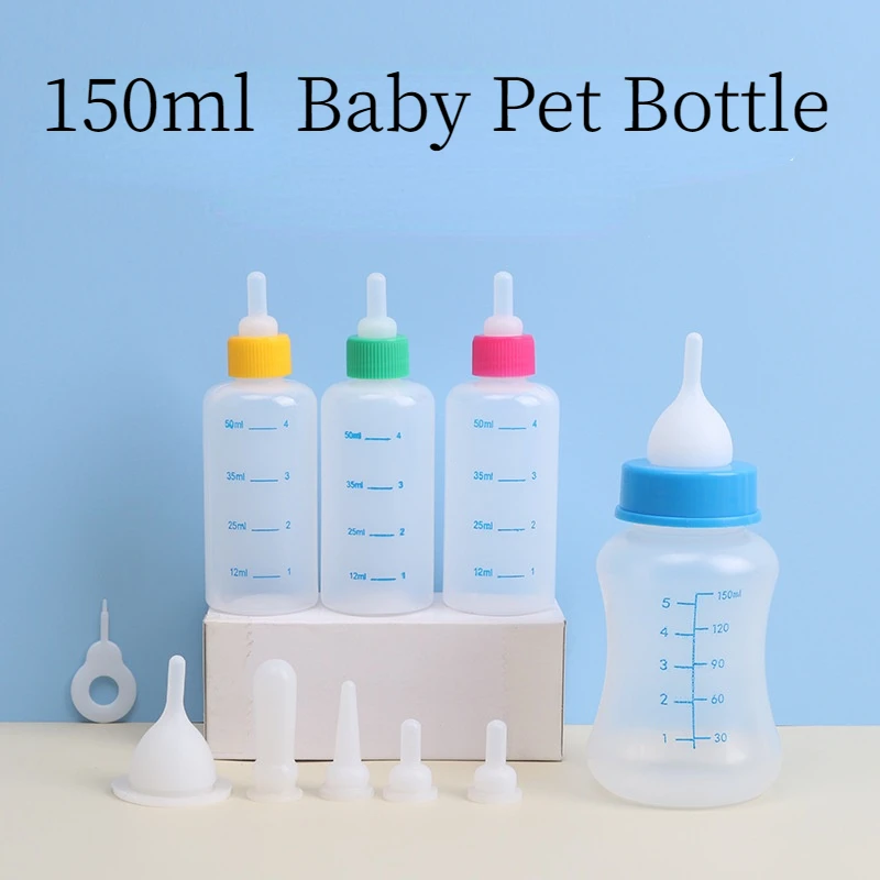 

Small Puppy Feeding Bottle Kits Kitten Nursing Bottle Can Squeeze Liquid,Replacement Mini Nipples Kits with Needle for Kittens
