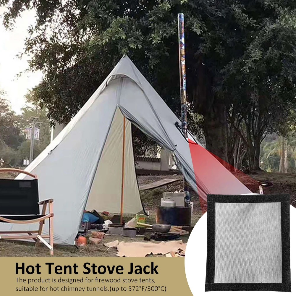 

Hot Tent Stove Jack Tent Highly Flame-Retardant Firewood Stove Furnace Pipe Fireproof Anti-Scald Ring for Firewood Stove Tents