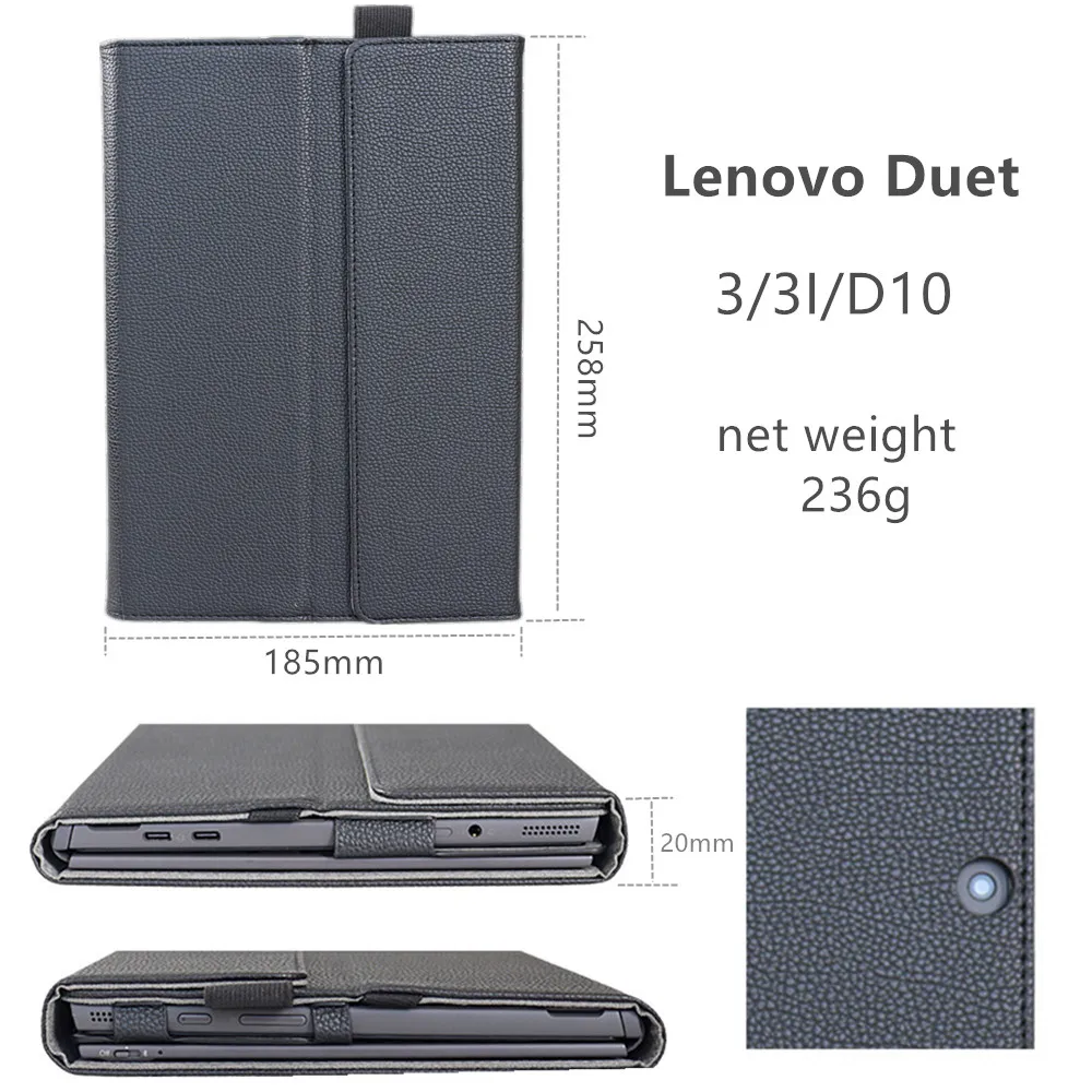 Case for Lenovo Ideapad Duet 3i 350i PU Leather Folio Folding Stand Cover for Lenovo Ideapad Duet 3 10.3'' 2 in 1 Laptop Cases images - 6