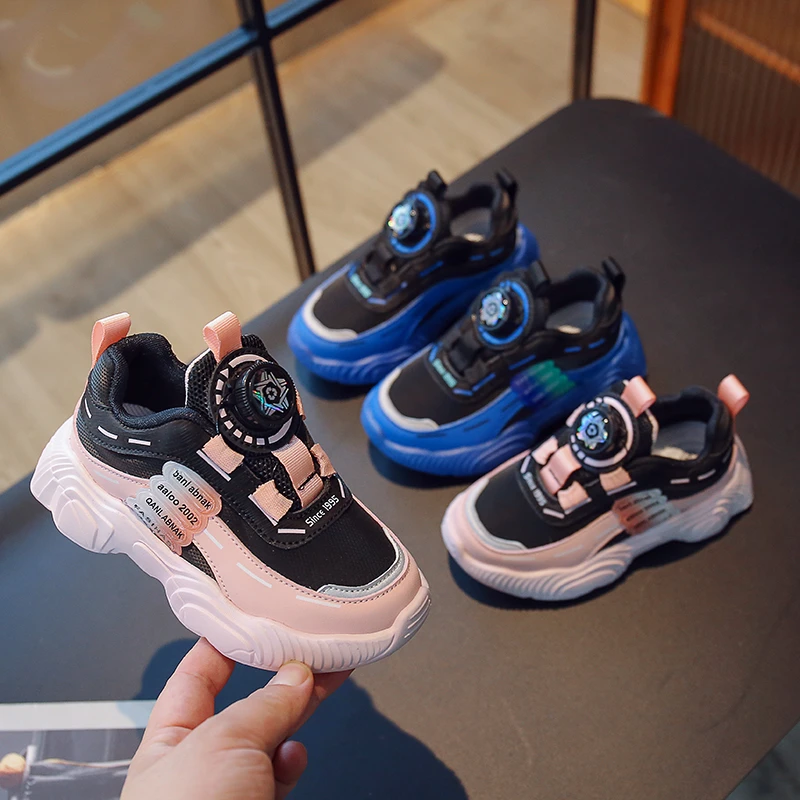 

Free Shipping Girls Boys Sneakers Breathable Casual Kids Shoes PU Leather 2022 Children'S Autumn Tennis Mixed Color Sports Shoes