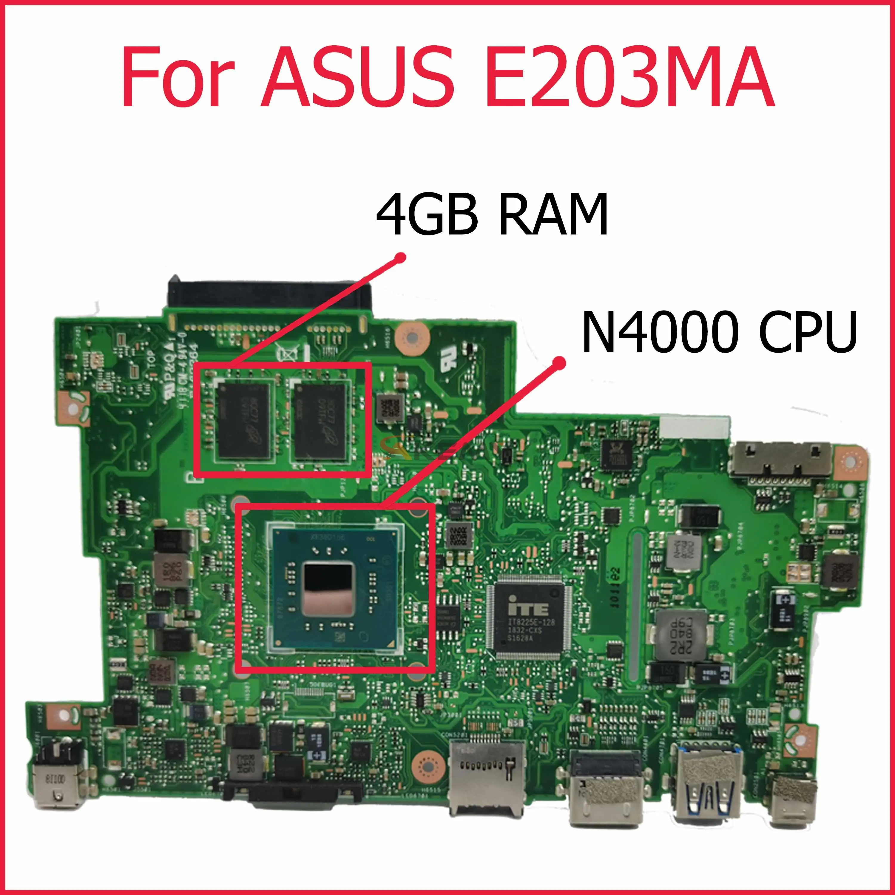 

Akemy For ASUS E203MAS E203MA E203M Laptop Motherboard E203MAS MB._4G/N4000 MainBoard 90NB0J00-R03600