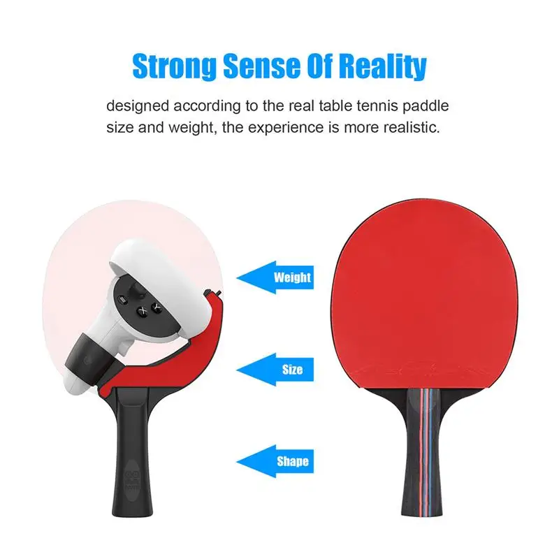 

VR Controller Paddle Handle Table Tennis Racket Grip For Oculus Quest 2 VR Accessories Highly Realistic Improve VR Experience