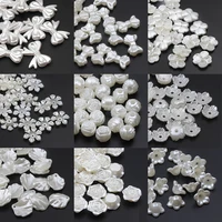 pearl white acrylic loose beads flower heart star shell shape various style for diy jewelry making handmade necklace accessories