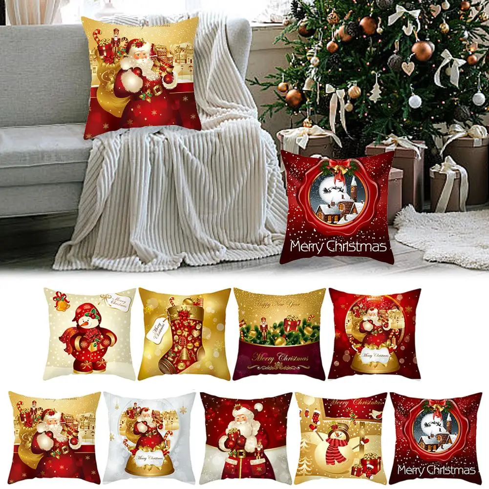 

Christmas Square Cushion Pillow Case 18x18 In (excluding Polyester Pillow Soft Clean Durable Cover Easy Core) Comfortable F I4W7