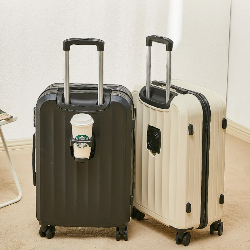 Travel Suitcase trolley luggage set ABS+PC Women cabin cosmetic luggage rolling luggage set Cup holders lightweight luggage