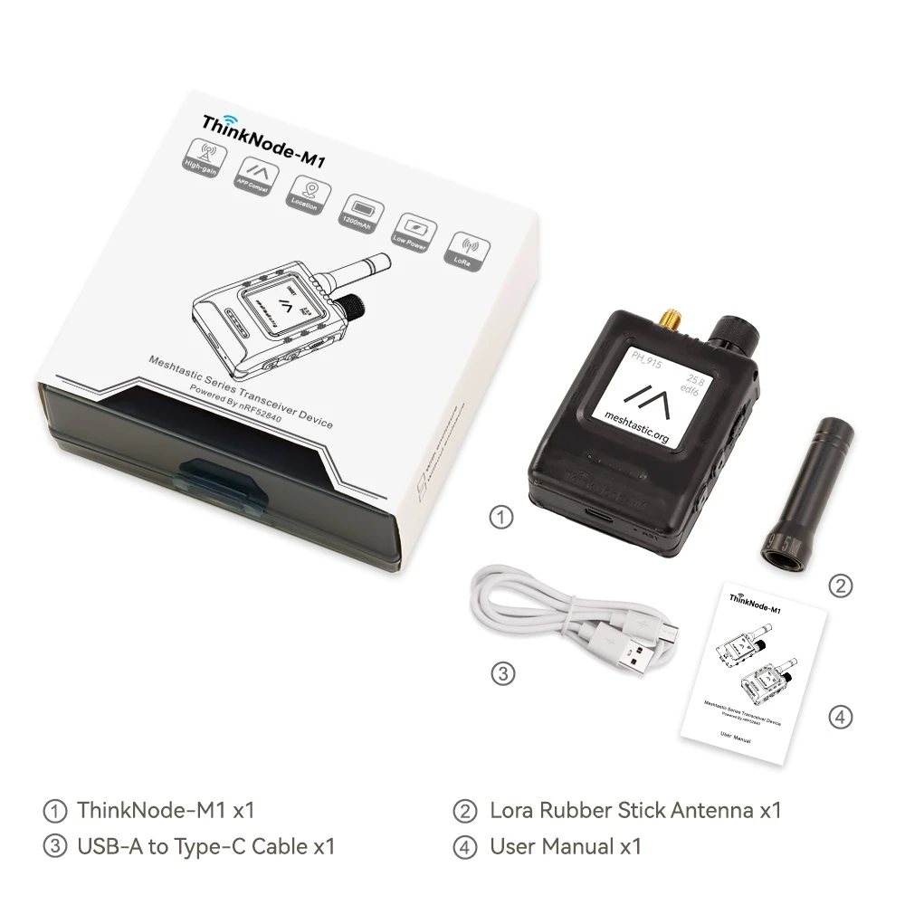 Металастичный трансивер Elecrow ThinkNode-M1 LoRa nRF52840 Экран EPD 1,54 дюйма Функция GPS в реальном времени Корпус опционально-868 МГц (art.: 3920cd2fc29e6) - 3920cd2fc29e6