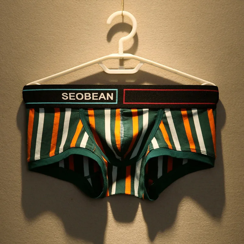 2pcs/lot men's underwear men's boxer shorts summer cotton thin breathable personality trend sports boxers.