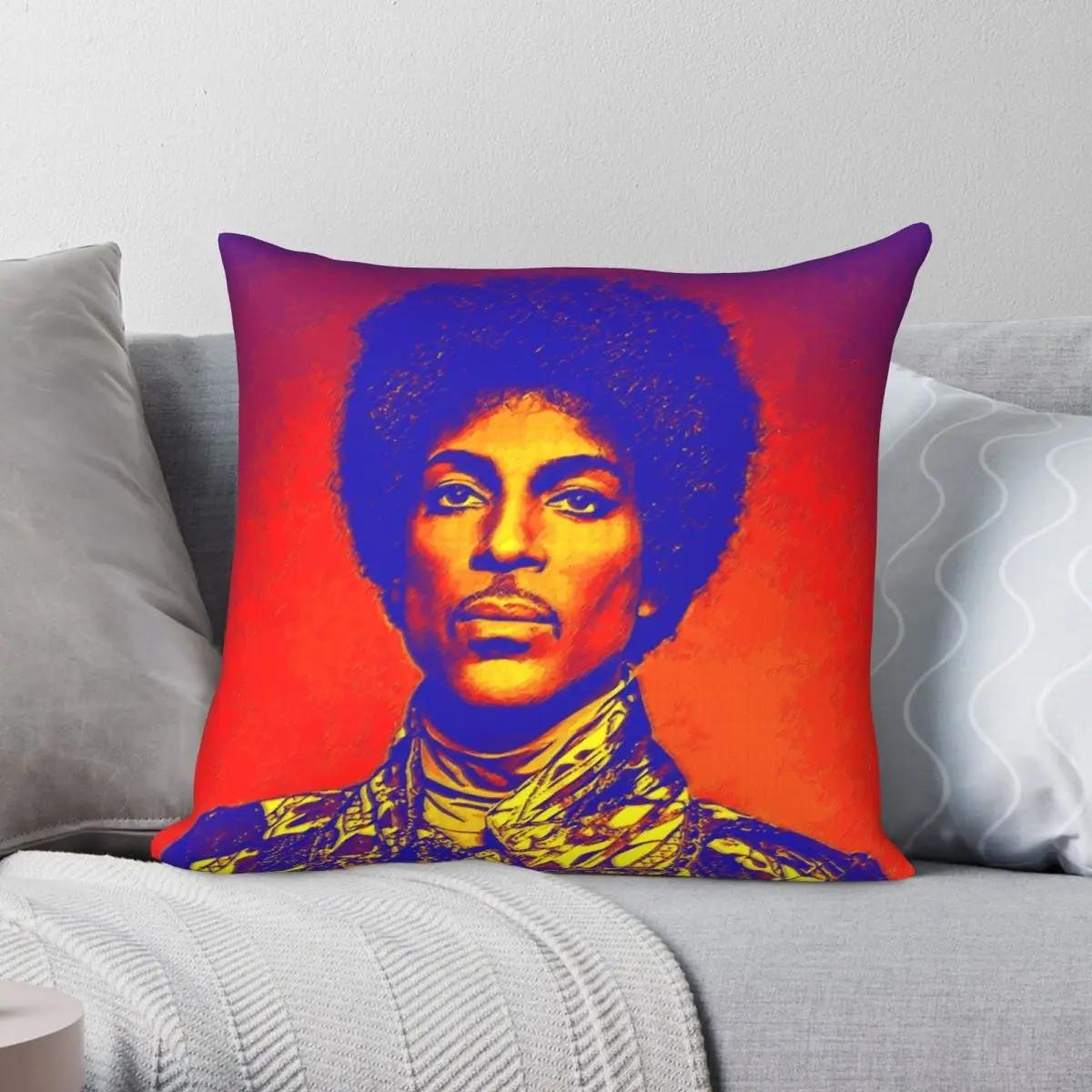 

American Singer Digital Painting Square Pillowcase Polyester Linen Velvet Creative Zip Decor Room Cushion Cover