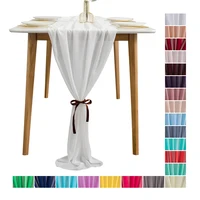Wedding Table Decoration Chiffon Romantic Chair Sash Sheer Table Runner Holiday Tablecloth Overlay Party Banquet Event 300x70cm