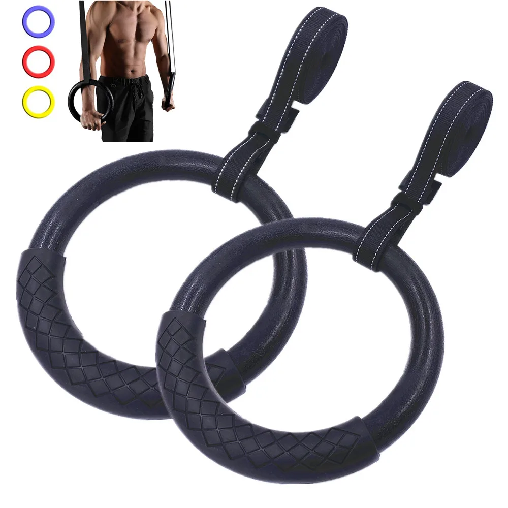 

Crossfit Training Pull Gym Fitness Rings With Ups Foam Straps Gymnastics For Webbing Adjustable Exercise Muscle Handle Rings