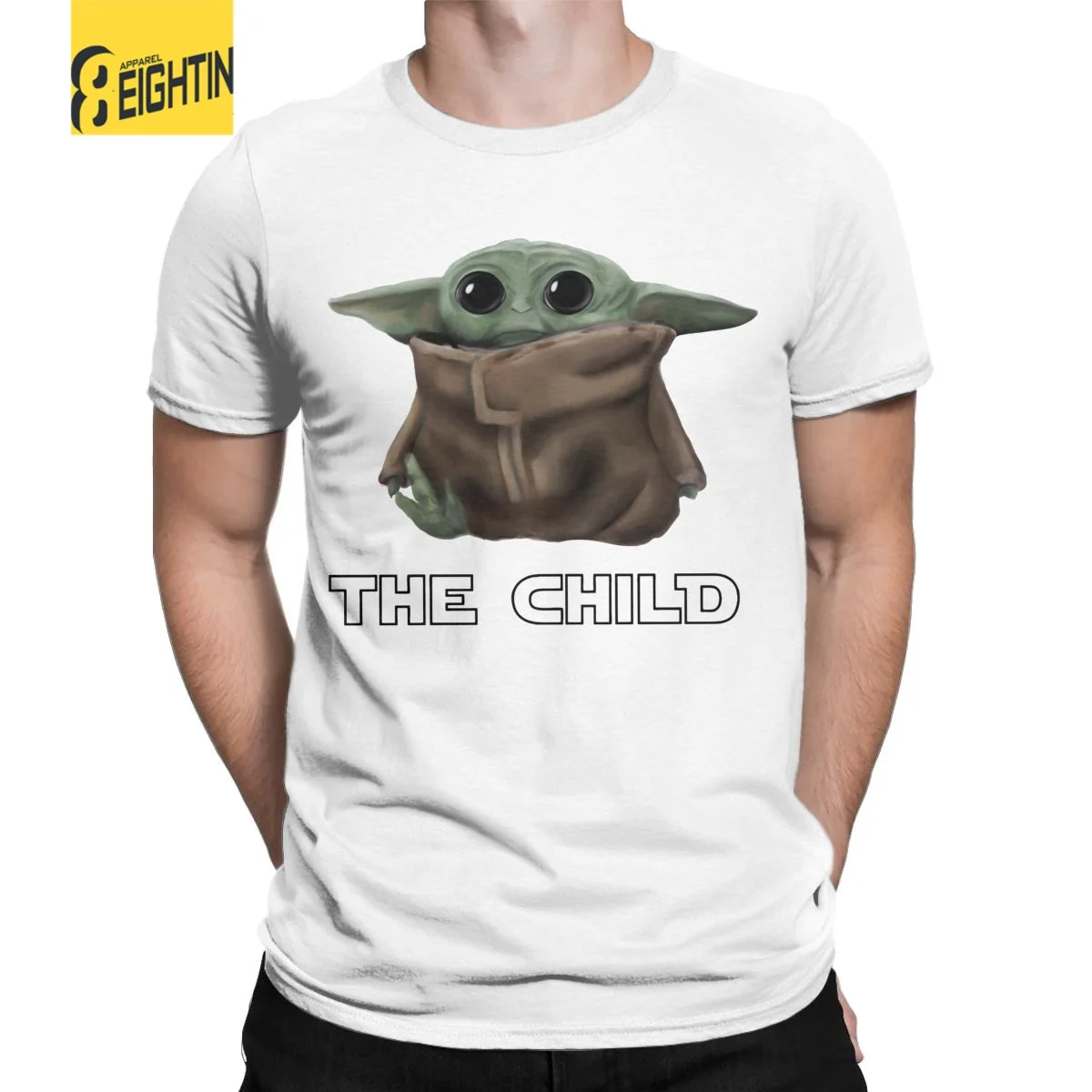 

The Child Mandalorian Men's T Shirts Baby Yoda Star Wars Unisex Tee Shirt Short Sleeve Crewneck T-Shirt Cotton Summer Clothing