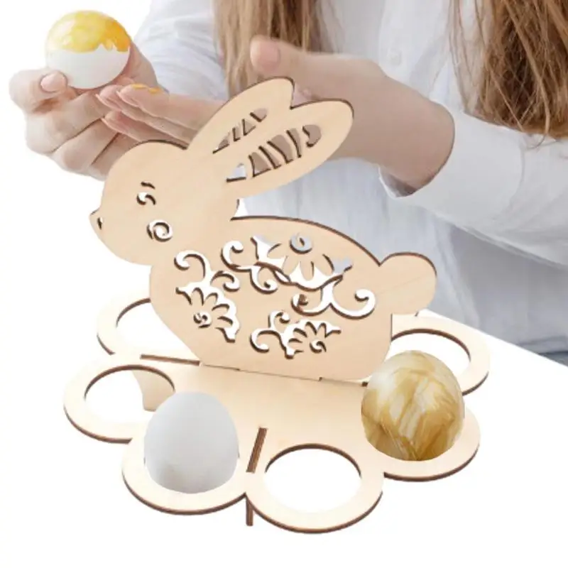 

Wooden Easter Egg Holder Rack Wooden Easter Egg Holder Craft Shelves Bunny Easter Egg Rack Happy Easter Themed Easter Egg Stands