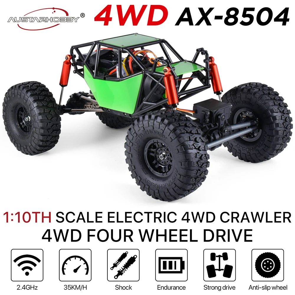 1/10 4wd 2.4g Electric Crawler Climbing Frame Rock Buggy Chassis With Tube Roller Cage Truck Toys