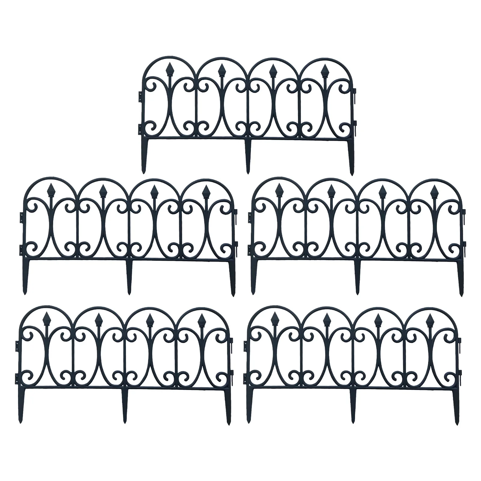 

5pcs Decorative Garden Fence Outdoor Rustproof Landscape Wire Border Folding Patio Fences Flower Bed Fencing Barrier